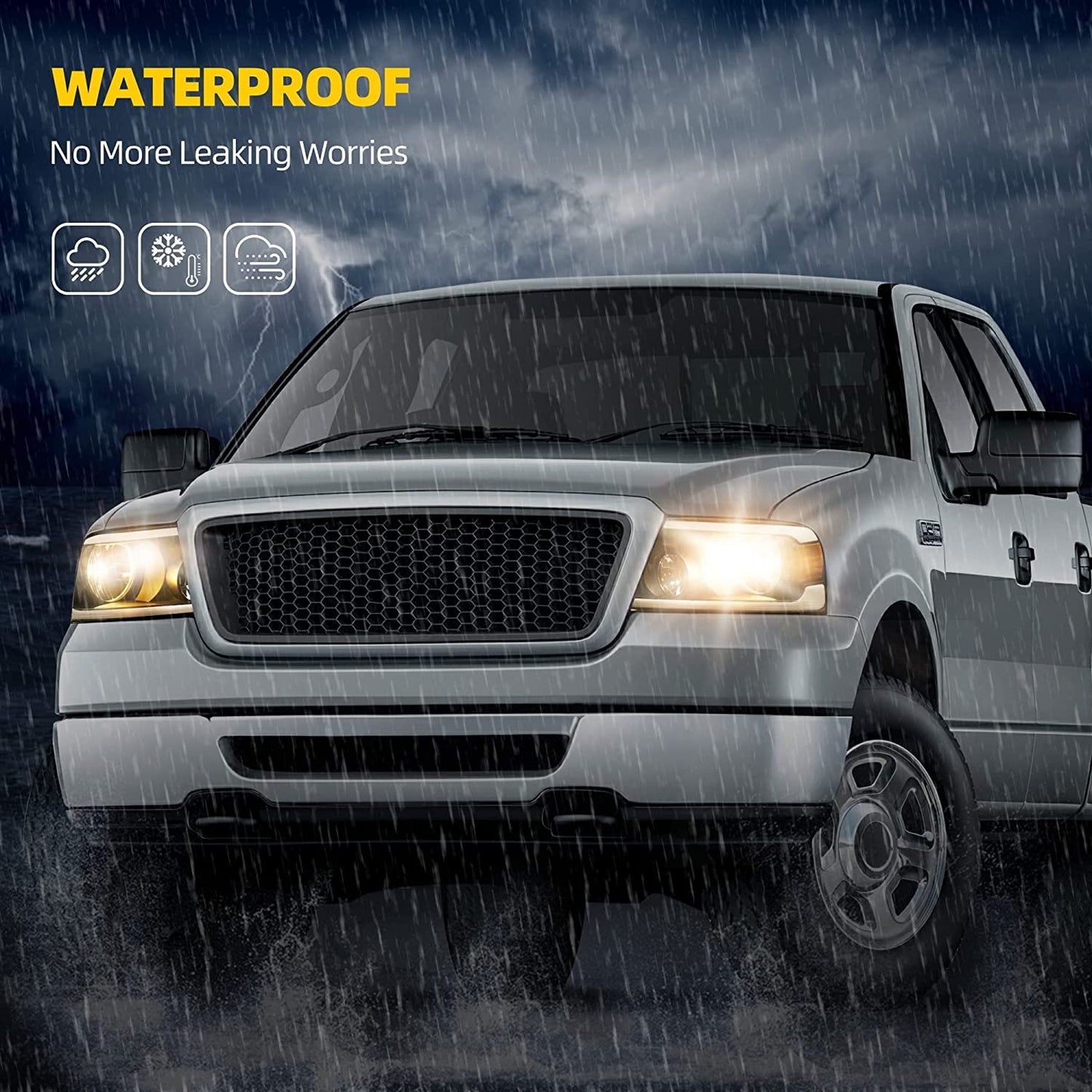 2004-2008 Ford F150 Switchback Turn Signal Headlights With Black Housing