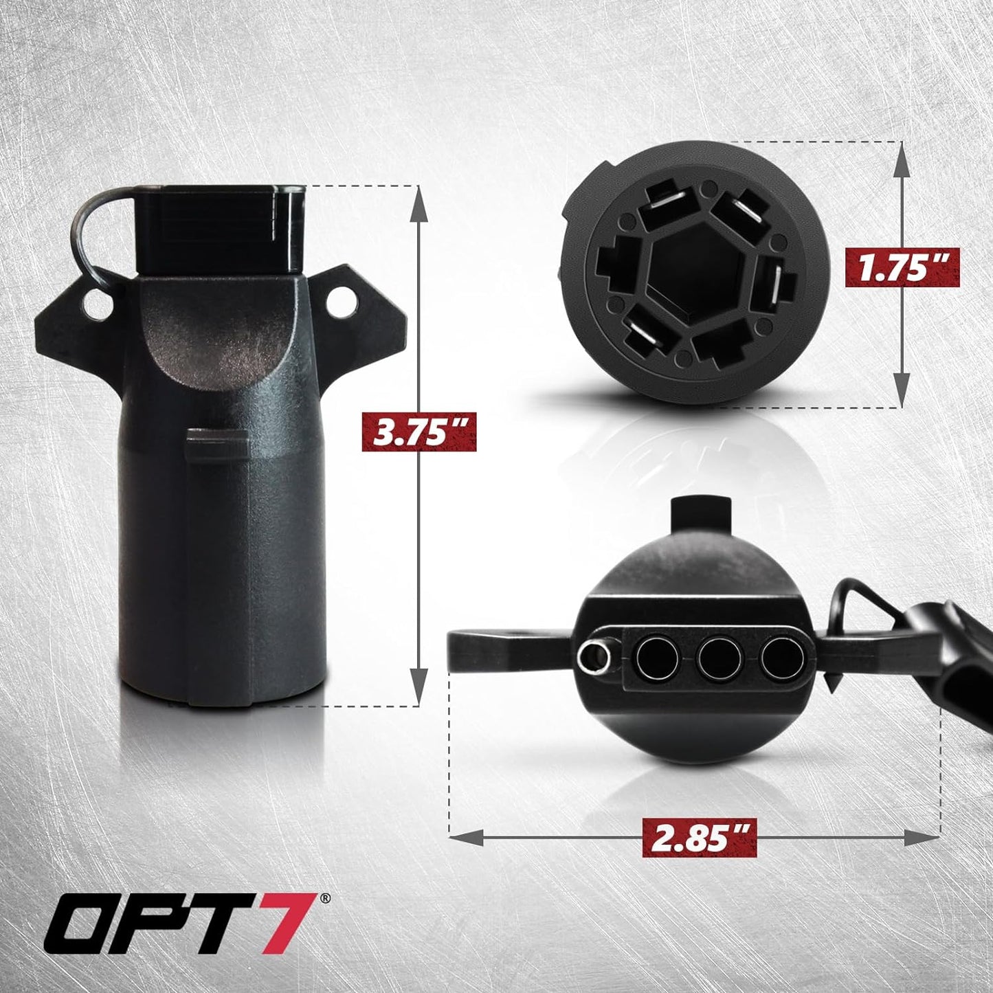 7 Pin to 4 Pin Trailer Adapter w/Secure Tab and 24-inch Hardwire Harness