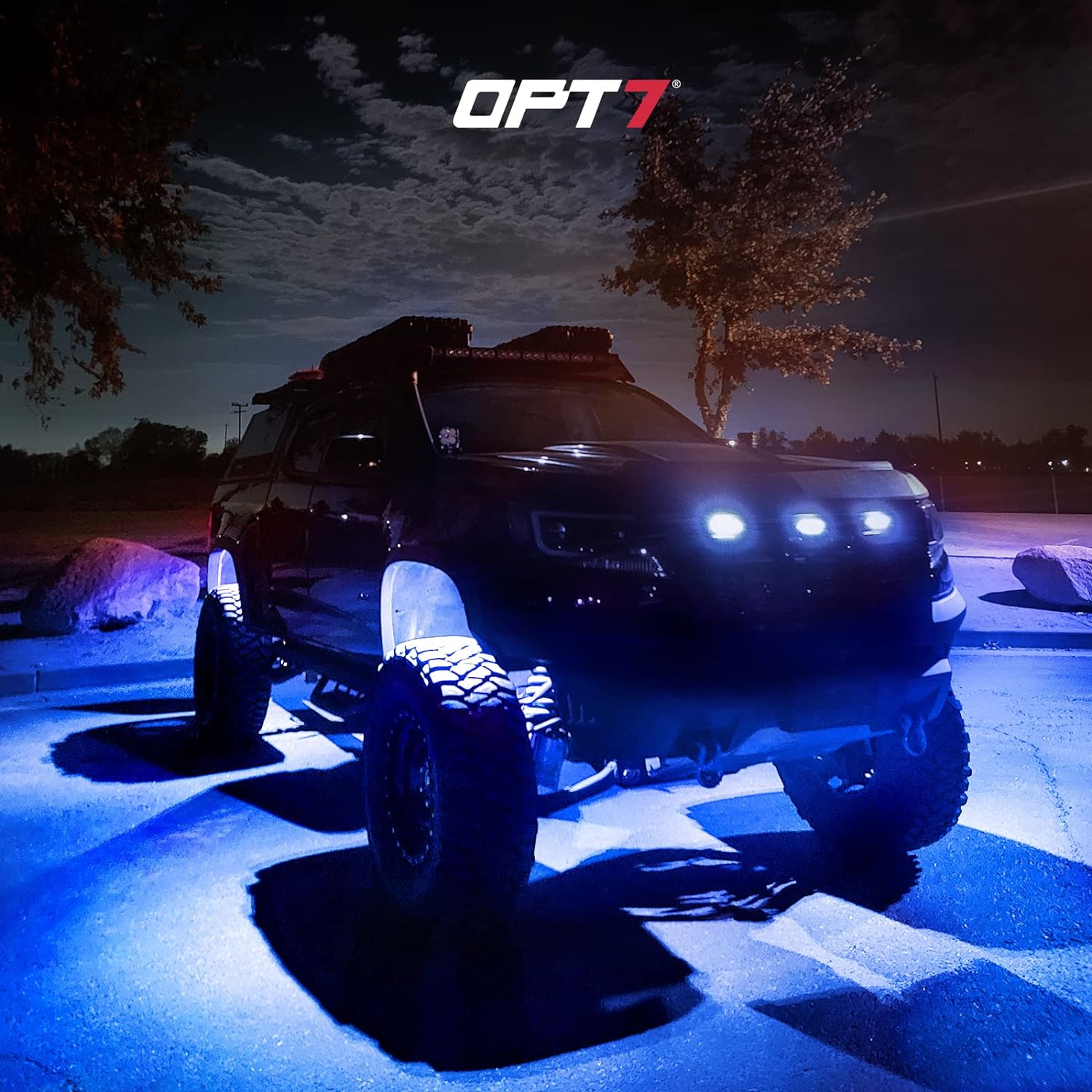AURA Exterior Pack Bundle (Grille LED Kit - Bluetooth Enabled APP + DreamColor Underglow LED Kit + Photon RGB Rock Light Kit)