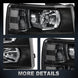 Mostplus Headlight Assembly Compatible With Chevy Chevrolet Silverado 1500 2500 3500 Black Housing Clear Lens Amber Reflector