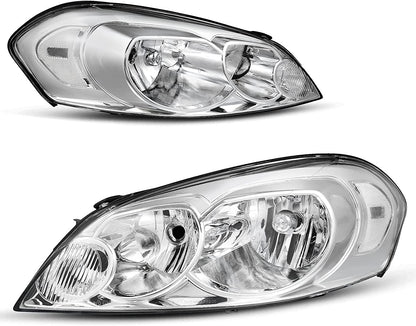 Autosaver88 Headlights Assembly Pair Compatible With 0613 Chevrolet Impala 1416 Chevy Limited 06 07 Monte Carlo Headlamp Replacement Chrome Housing Reflector A Clear Lens Oe