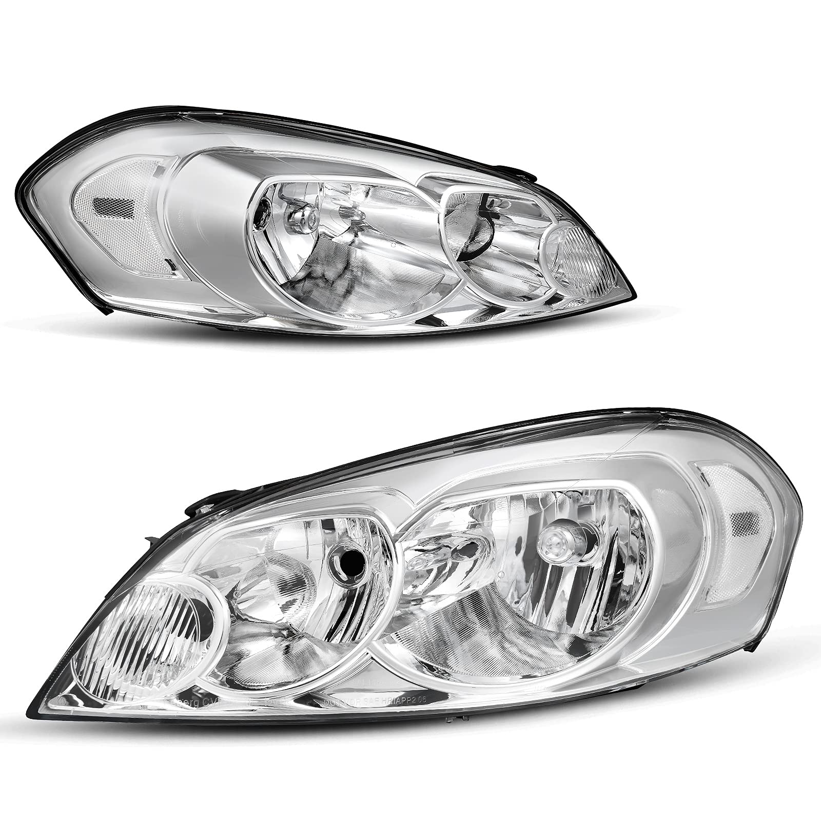 Autosaver88 Headlights Assembly Pair Compatible With 0613 Chevrolet Impala 1416 Chevy Limited 06 07 Monte Carlo Headlamp Replacement Chrome Housing Reflector A Clear Lens Oe
