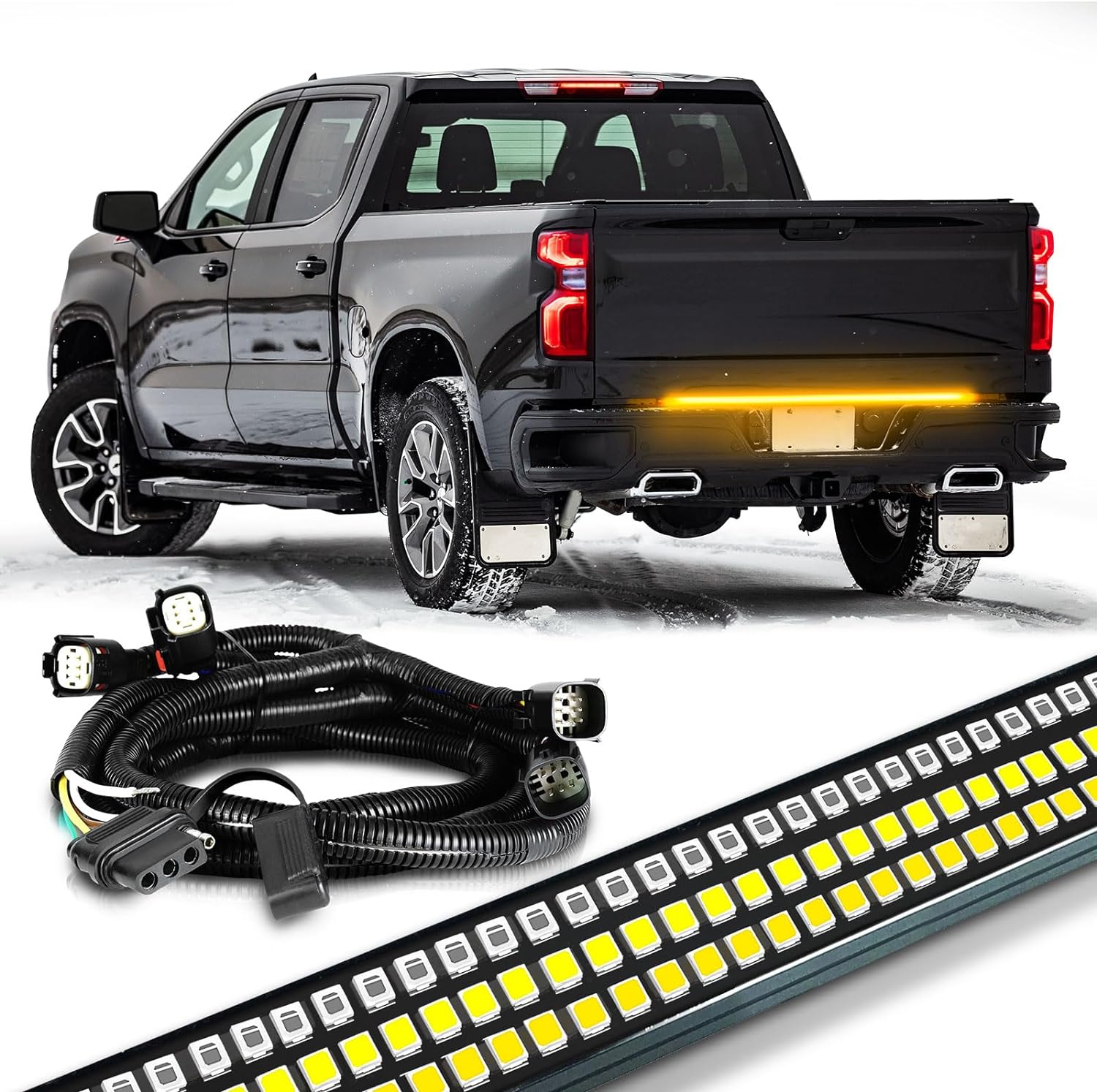 OPT7 Redline Triple Tailgate Light Bar 48" Bundle for Chevy Silverado-GMC Sierra 1500 19-21