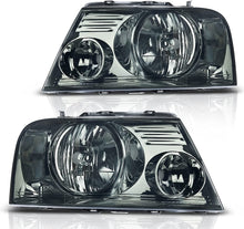 2004-2008 Ford F150 Headlights With Smoked Lens Chrome Housing Reflector