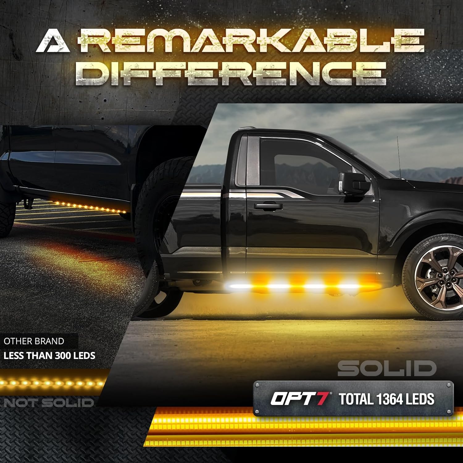 Sidekick Running Board Light 2PC 56-Inch with Warning Mode