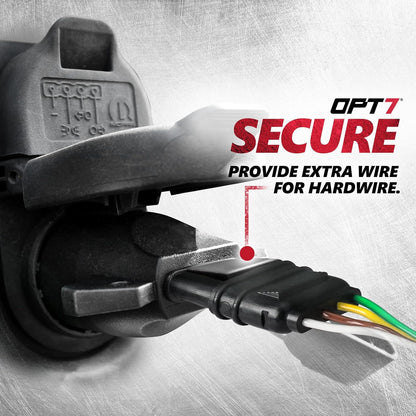 7 Pin to 4 Pin Trailer Adapter w/Secure Tab and 24-inch Hardwire Harness