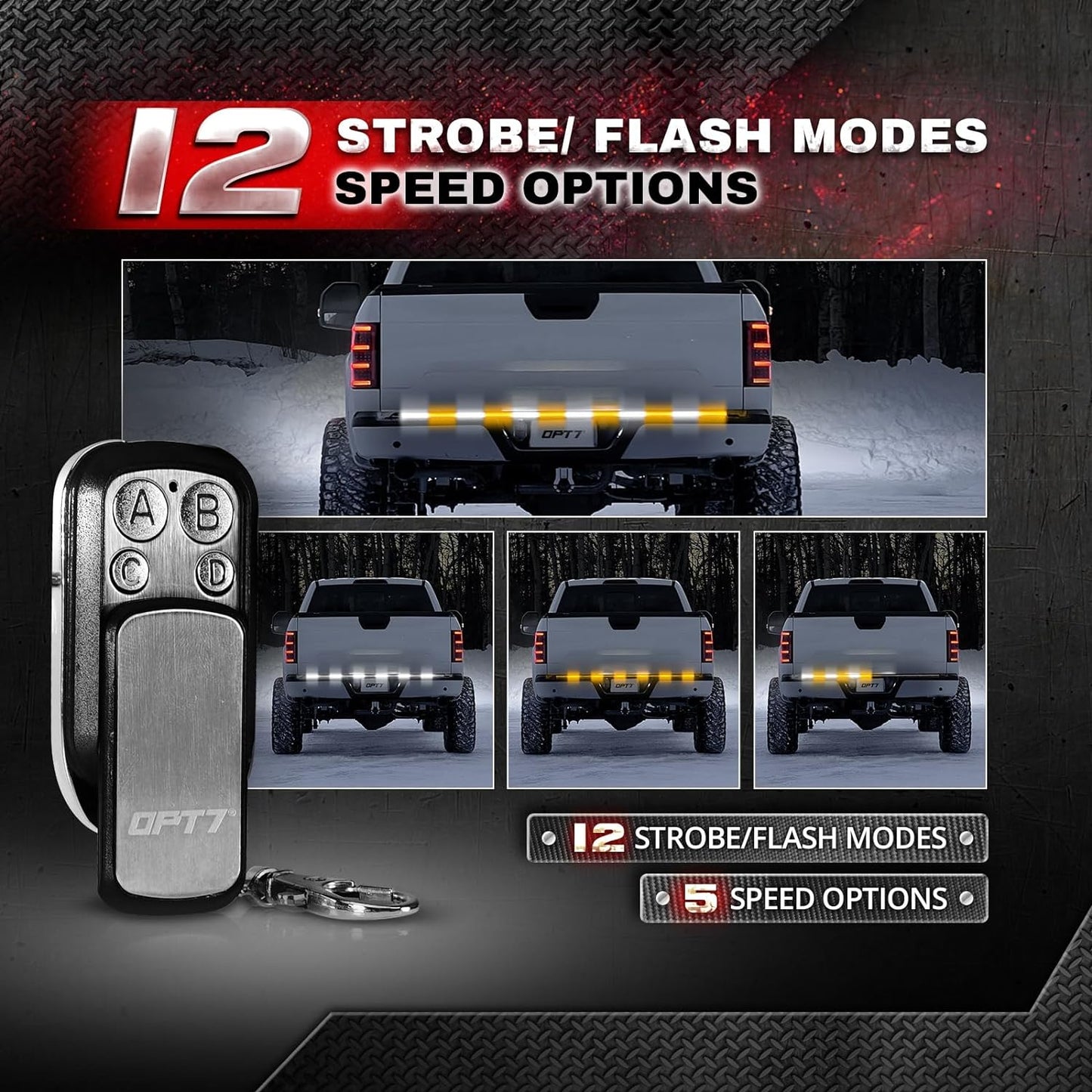 60-Inch Double Row LED Tailgate Warning Light Bar