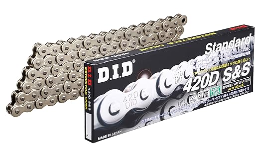 D.I.D 420D-124RB S&S (Silver) Motorcycle Chain with Clip Joint