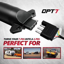 7 Pin to 4 Pin Trailer Adapter w/Secure Tab and 24-inch Hardwire Harness