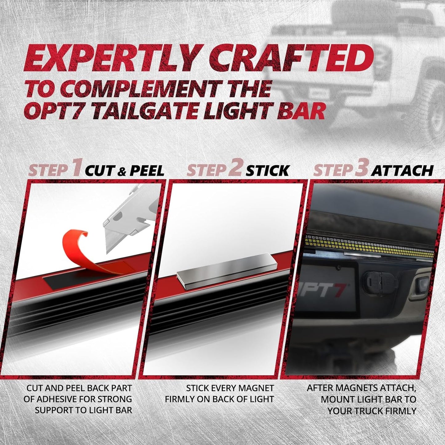 OPT7 Redline Tailgate Light Bar Magnets 5PCS