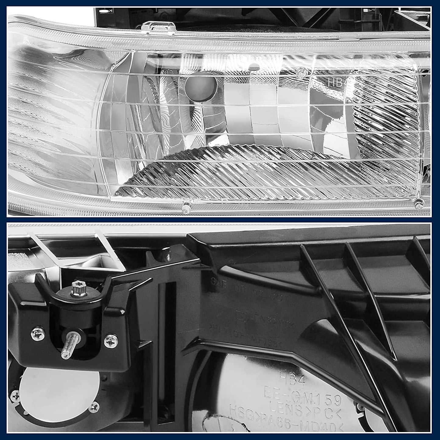Autosaver88 Headlight Assembly Compatible With 19992002 Chevy Silverado 20002006 Tahoe Suburban Headlamp Bumper Lights Black Housing Reflector Chrome