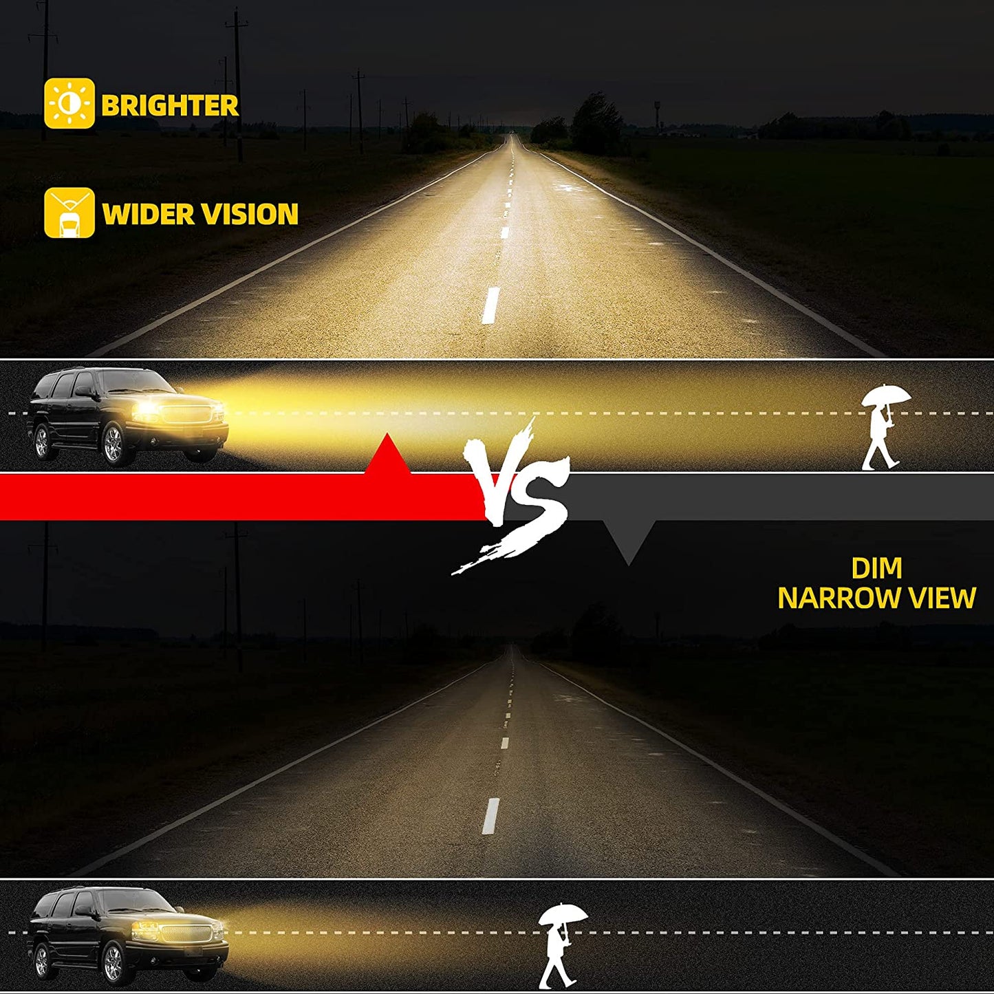 2004-2008 Ford F150 Black Housing With LED Drl