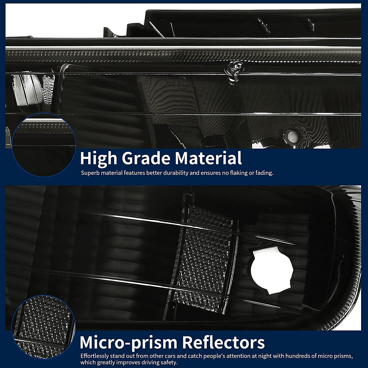 Autosaver88 Headlights Assembly Compatible With 19992002 Chevy Silverado 20002006 Tahoe Suburban Headlamp Bumper Lights Smoke Lens Reflector