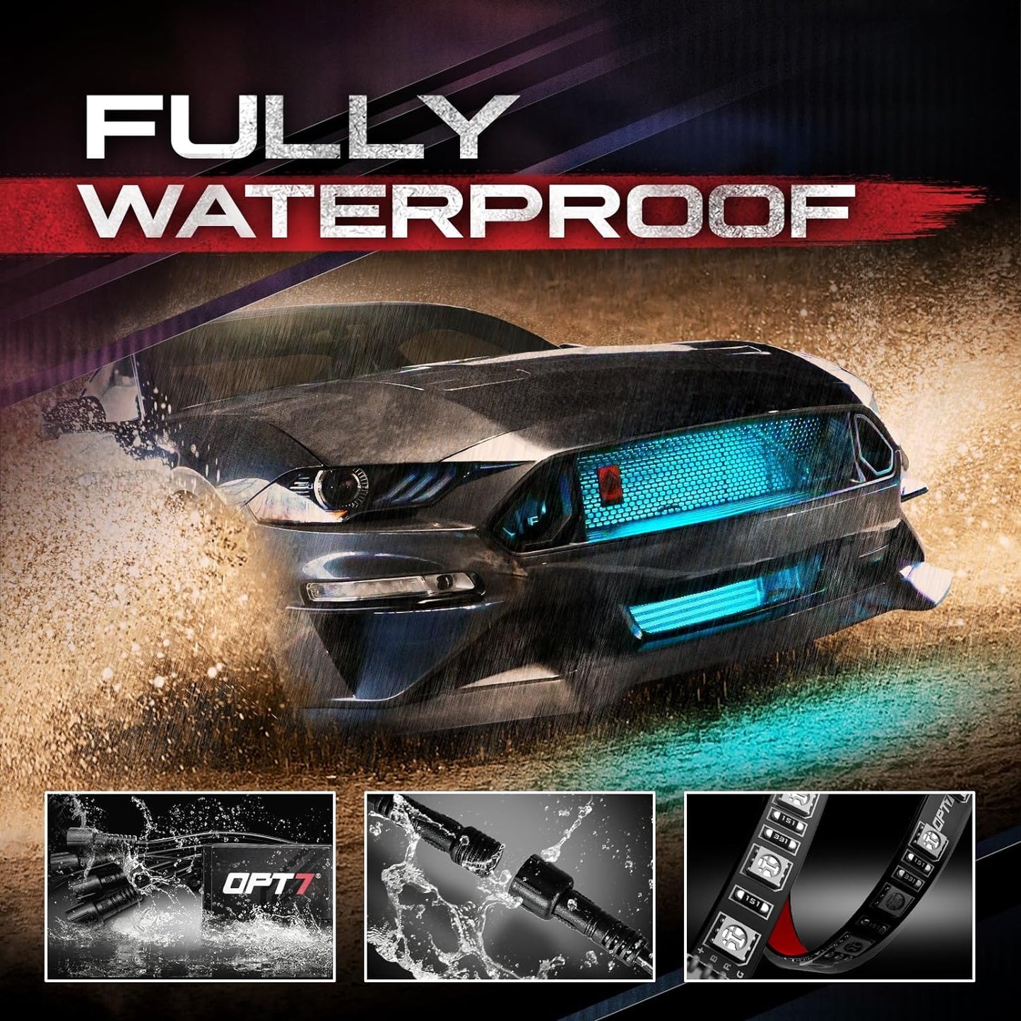 AURA Exterior Pack Bundle (Grille LED Kit - Bluetooth Enabled APP + DreamColor Underglow LED Kit + Photon RGB Rock Light Kit)