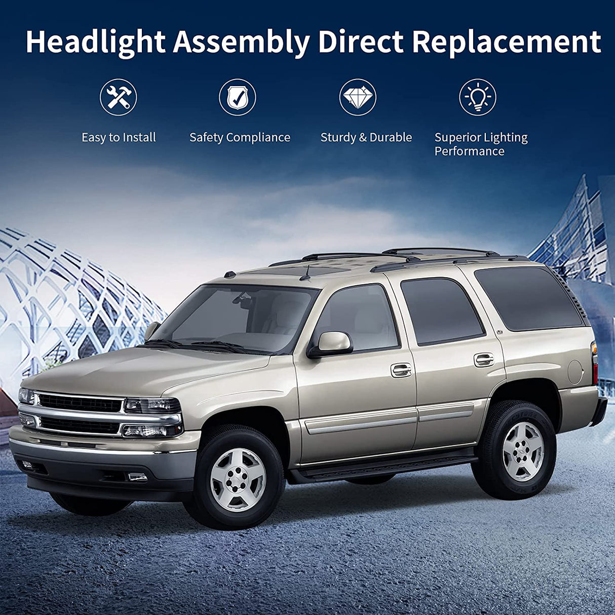 Autosaver88 Headlights Assembly Compatible With 19992002 Chevrolet Silverado 20012002 1500 2500 1500hd 2500hd 3500 20002006 Tahoe Suburban Lights In Bumpers