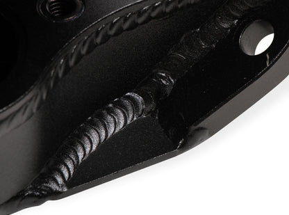 Fabricated Intake Manifold SBC Single Plane Carbureted (2 x 4150 style flange changeable plate) Black with Sniper logo by The Tuner Store