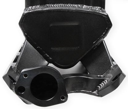 Sheet Metal Fabricated Intake Manifold 289-302 Small Block Ford Dual Quad Single Plane Carbureted Black with Sniper logo