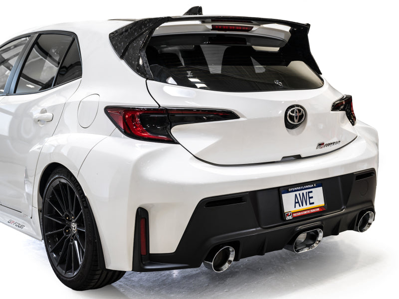 AWE Tuning AWE 23-24 Toyota GR Corolla Touring Edition Catback Exhaust - Chrome Silver Tips 3015-52472