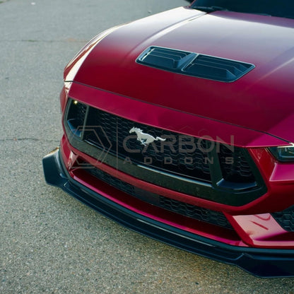2024+ Mustang S650 GT Ecoboost Real Carbon Fiber Front Bumper Lip Splitter Extension | 1pc
