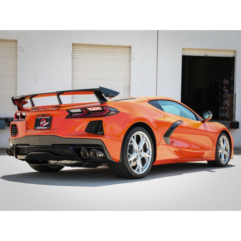 aFe MACH Force-Xp 3in to 2-1/2in 304SS Cat-Back 2020 Chevy Corvette (C8) 6.2L - Carbon Fiber Tip