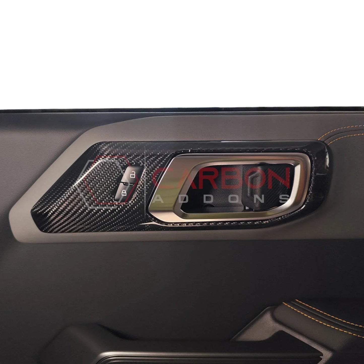 Real Carbon Fiber Interior Door Handle Trim Covers For 2021+ Ford Bronco