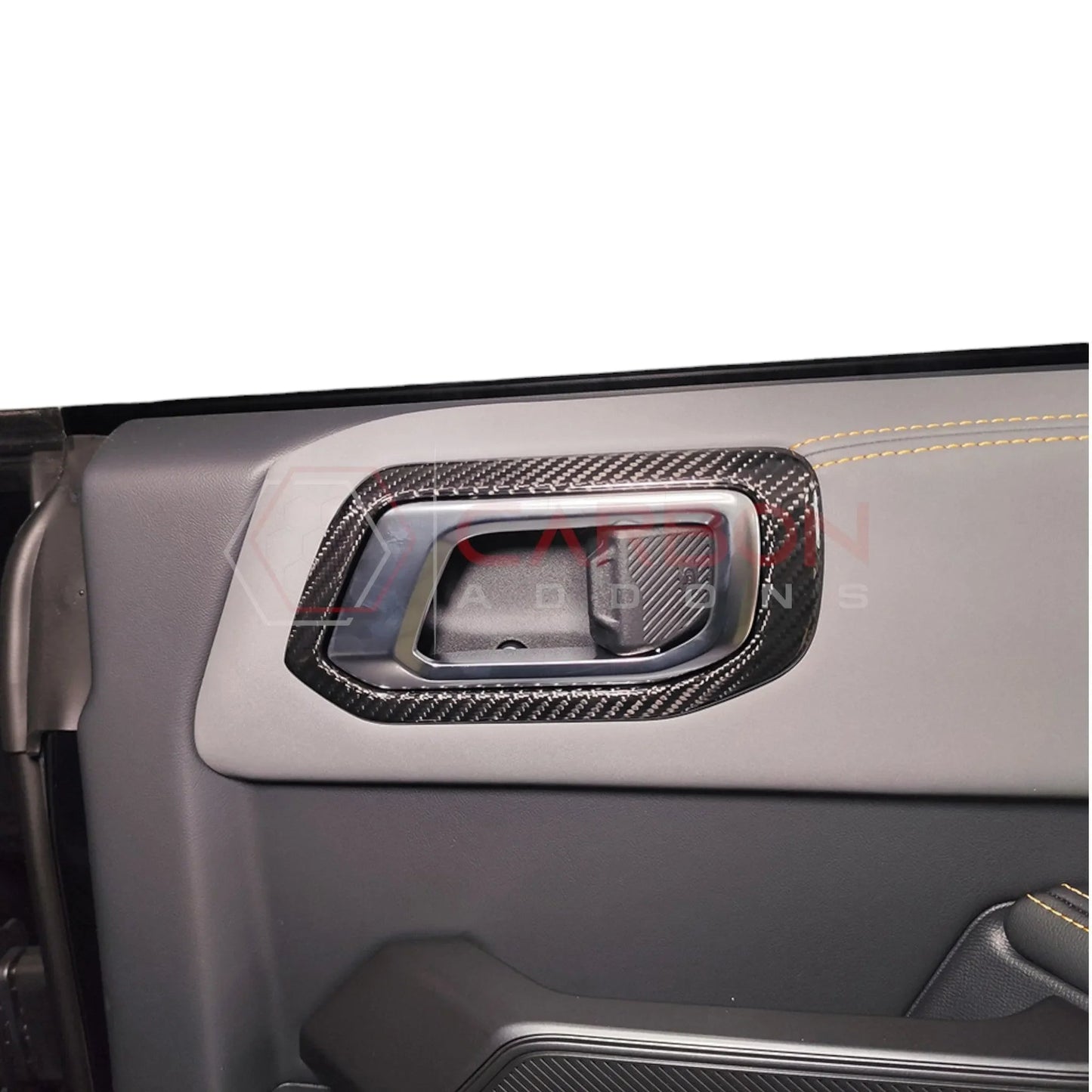 Real Carbon Fiber Interior Door Handle Trim Covers For 2021+ Ford Bronco