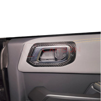 Real Carbon Fiber Interior Door Handle Trim Covers For 2021+ Ford Bronco