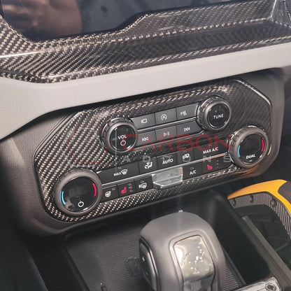 Real Carbon Fiber Radio & AC Control Panel Cover For 2021+ Ford Bronco