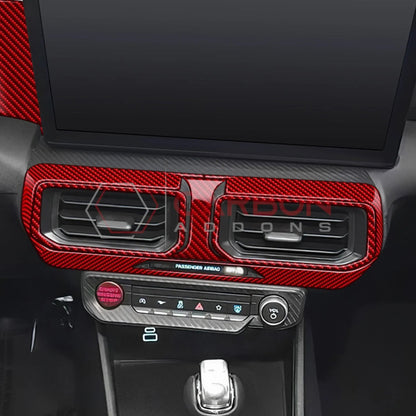 Real Carbon Fiber Center Dashboard A/C Vent Trim Overlays for 2024+ Ford Mustang