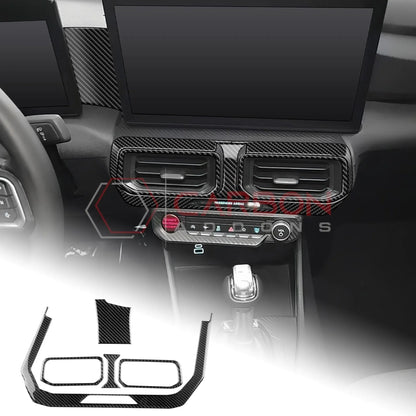 Real Carbon Fiber Center Dashboard A/C Vent Trim Overlays for 2024+ Ford Mustang