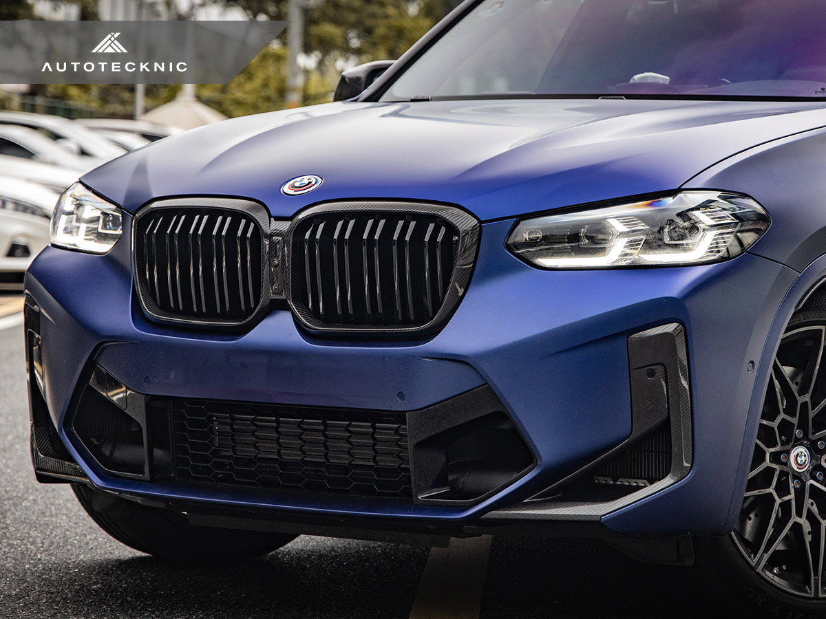 AutoTecknic Dry Carbon Fiber Dual-Slats Front Grille Set - F97 X3M LCI | F98 X4M LCI