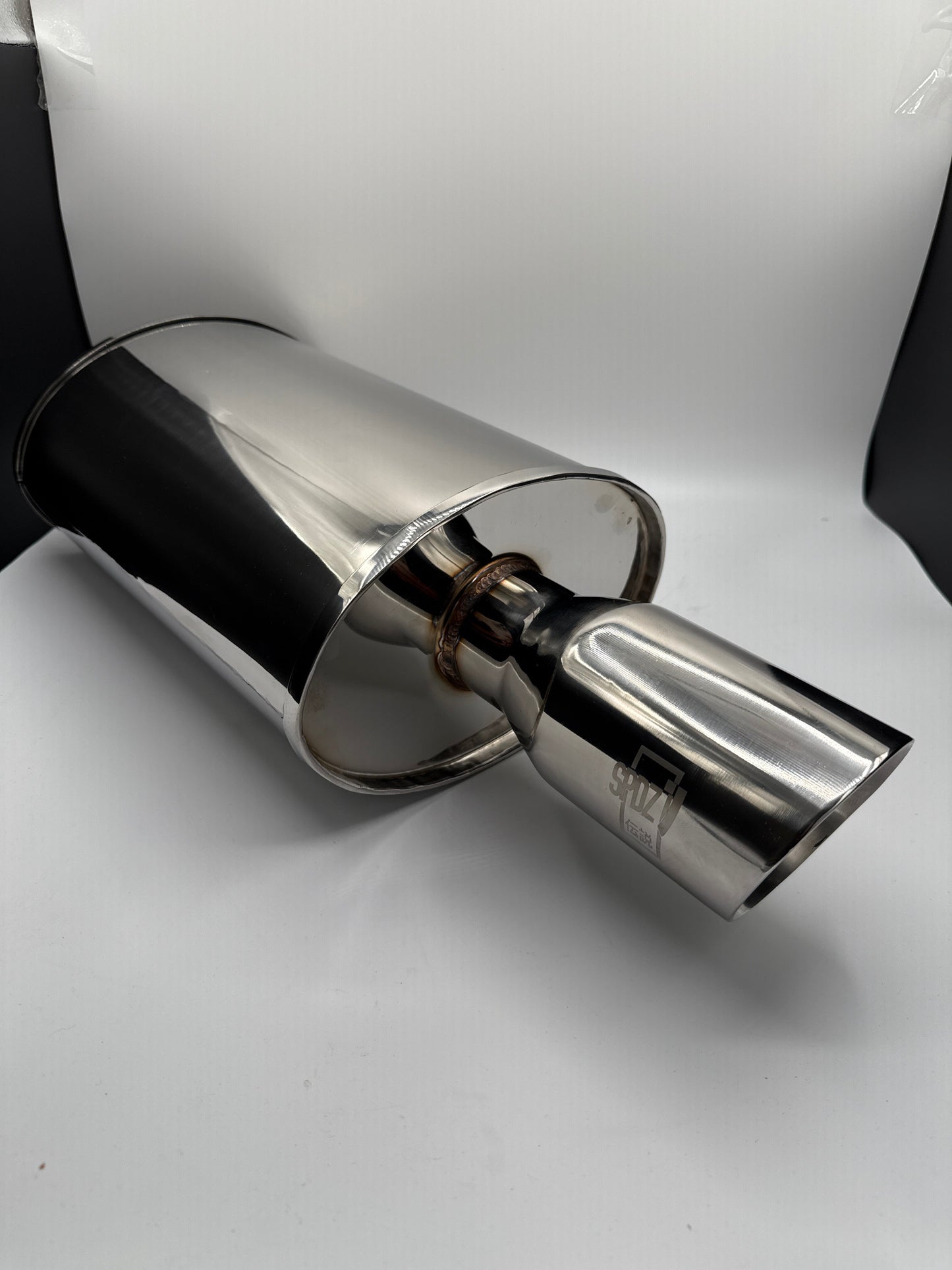 SPDZ1 World Spec 2.5 Inch Muffler Oval 2.5" Inlet 3.5" Outlet