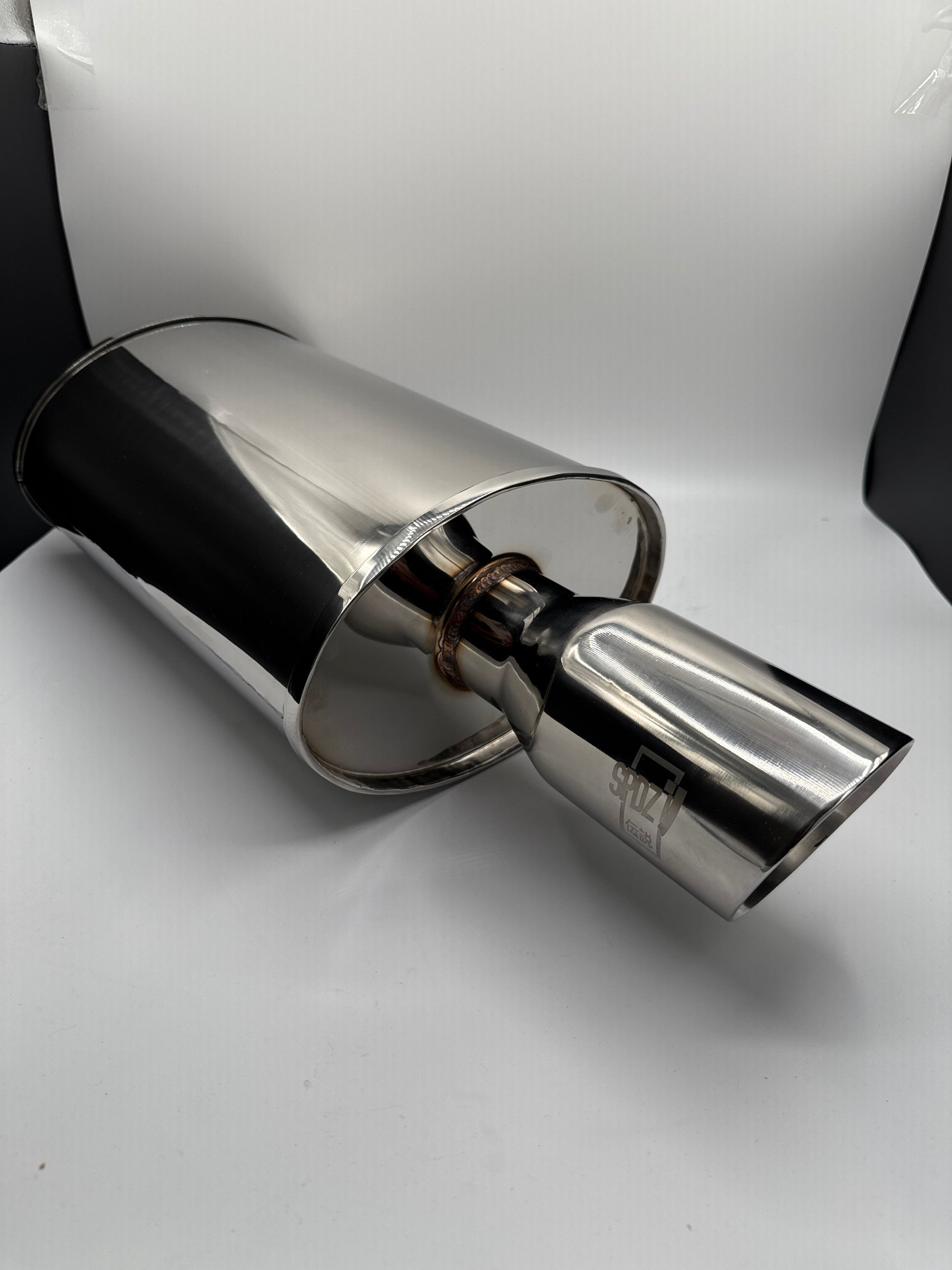 SPDZ1 World Spec 2.5 Inch Muffler Oval 2.5" Inlet 3.5" Outlet