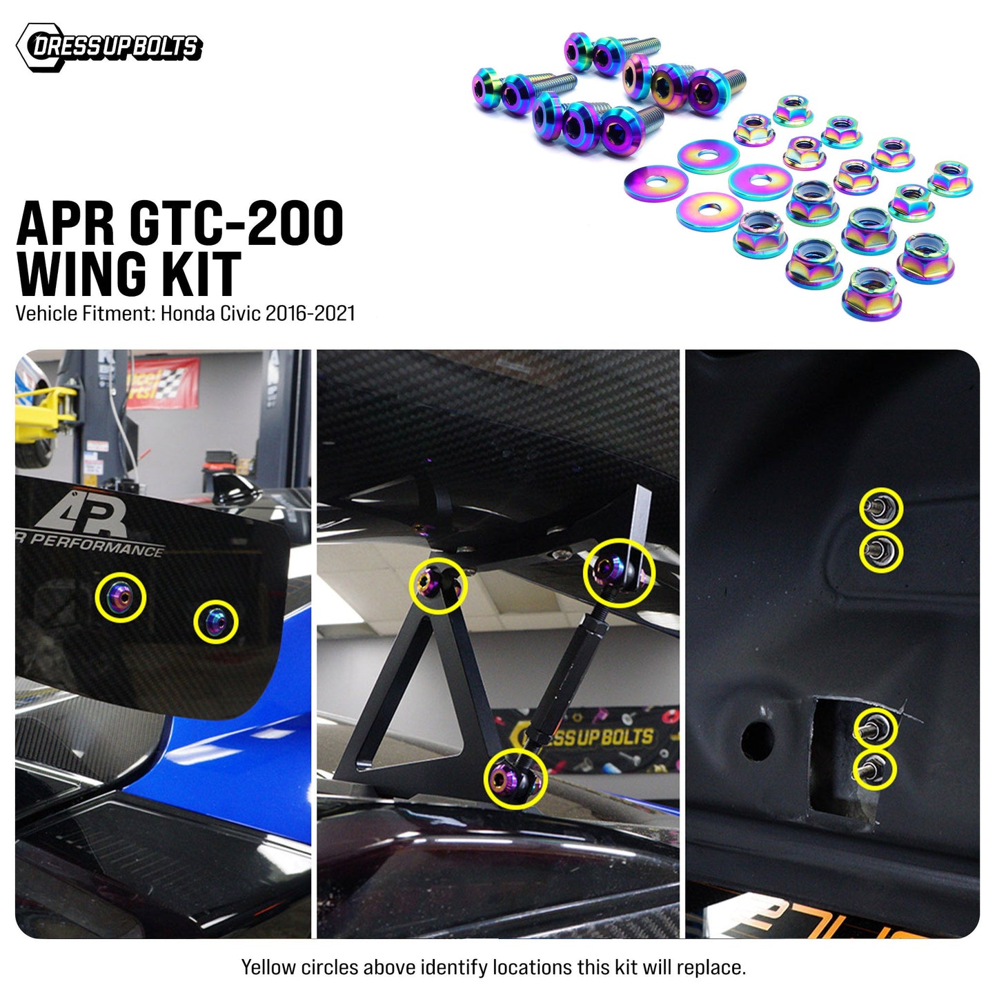 Titanium Hardware Wing Kit - APR GTC-200 (10th Gen Civic)