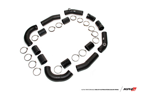 ALPHA Upper Intercooler pipe adapter kit for Carbon intake manifold with STOCK BOV Flanges. For use with existing ALPHA Upper Intercooler piping kits