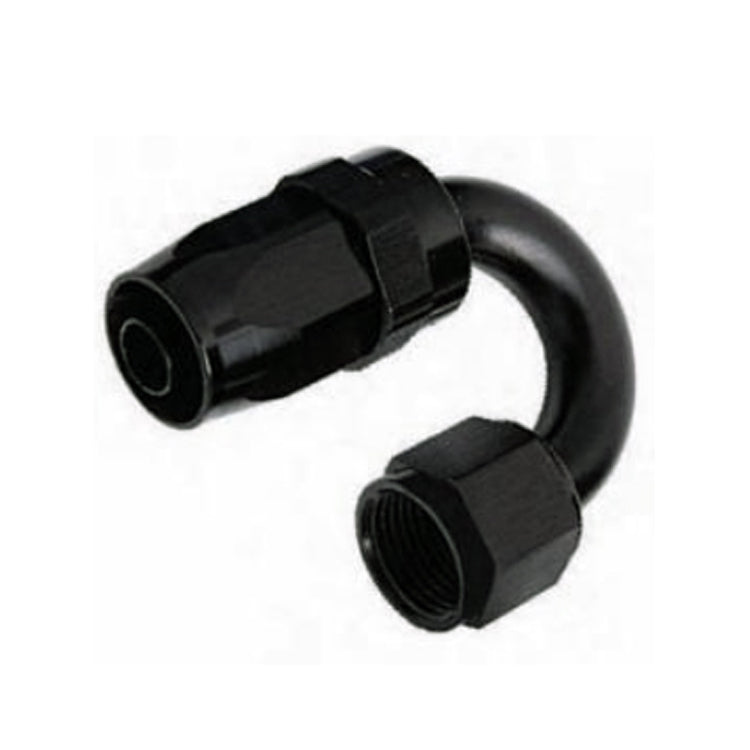 -10AN Female 180° Hose End, Swivel Style, Black Hard Anodized Aluminum