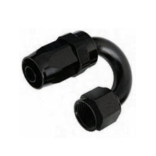 -12AN Female 180° Hose End, Swivel Style, Black Hard Anodized Aluminum