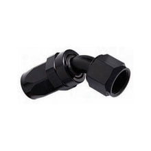 -10AN Female 45° Hose End, Swivel Style, Black Hard Anodized Aluminum