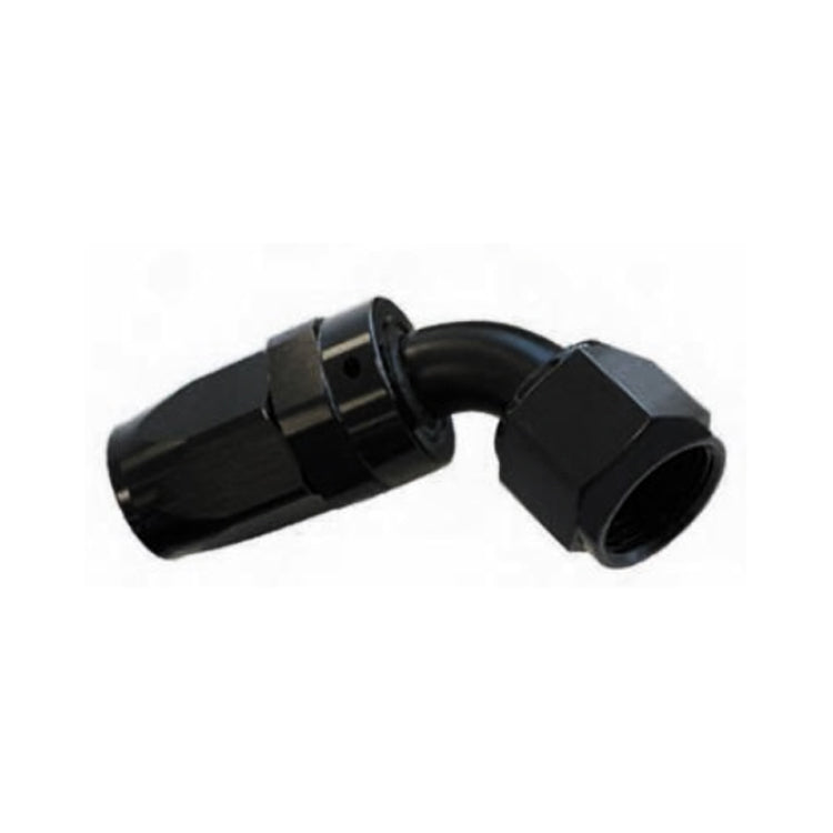-16AN Female 60° Hose End, Swivel Style, Black Hard Anodized Aluminum