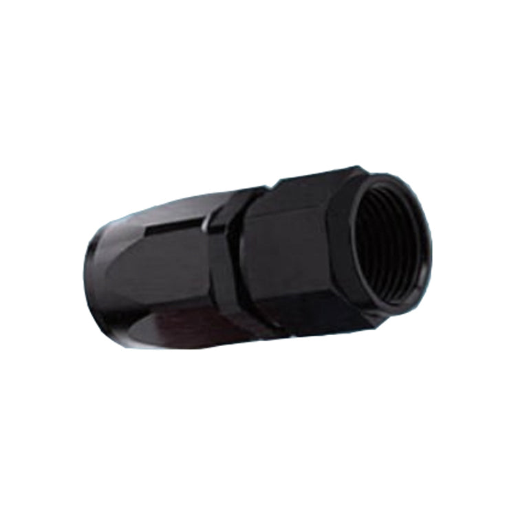 -10AN Female Straight Hose End, Swivel Style, Black Hard Anodized Aluminum