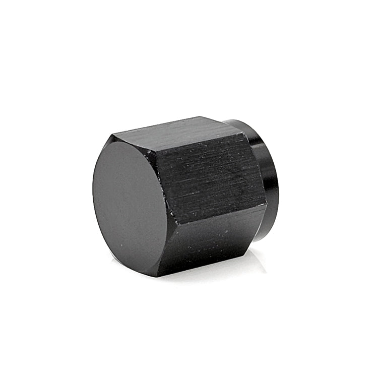 -4AN AN Flare Cap, 6061 Aluminum, Black Hard Anodized
