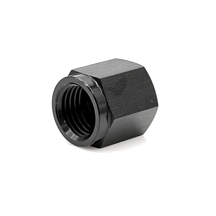 -3AN AN Flare Cap, 6061 Aluminum, Black Hard Anodized