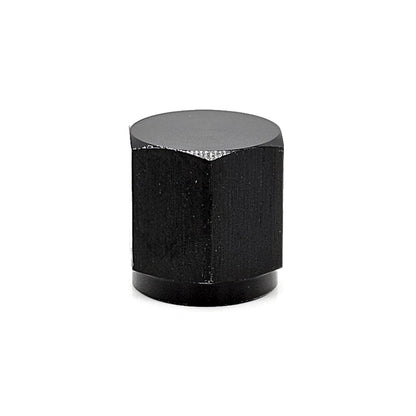 -8AN AN Flare Cap, 6061 Aluminum, Black Hard Anodized