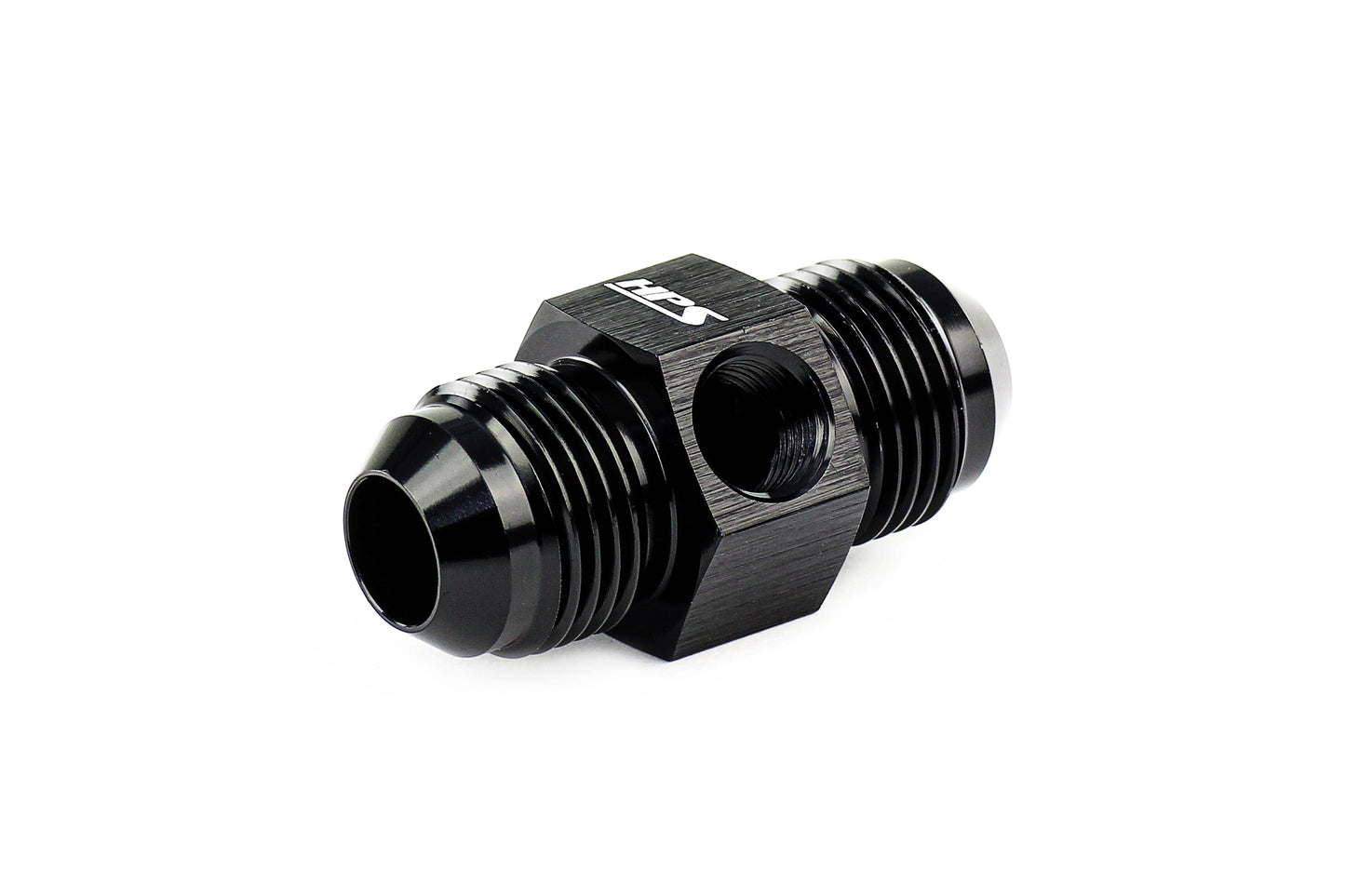 HPS AN Male to Male Adapter with 1/8" NPT Female Port, Aluminum, Black