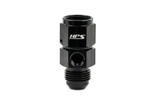 HPS AN Male to Female Fuel Pressure Gauge Adapter with 1/8" NPT Female Port, Aluminum, Black