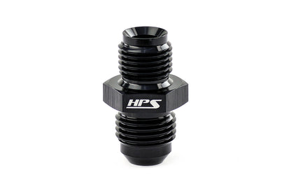 HPS AN Male to Inverted Flare Male Power Steering Adapter, Aluminum, Black
