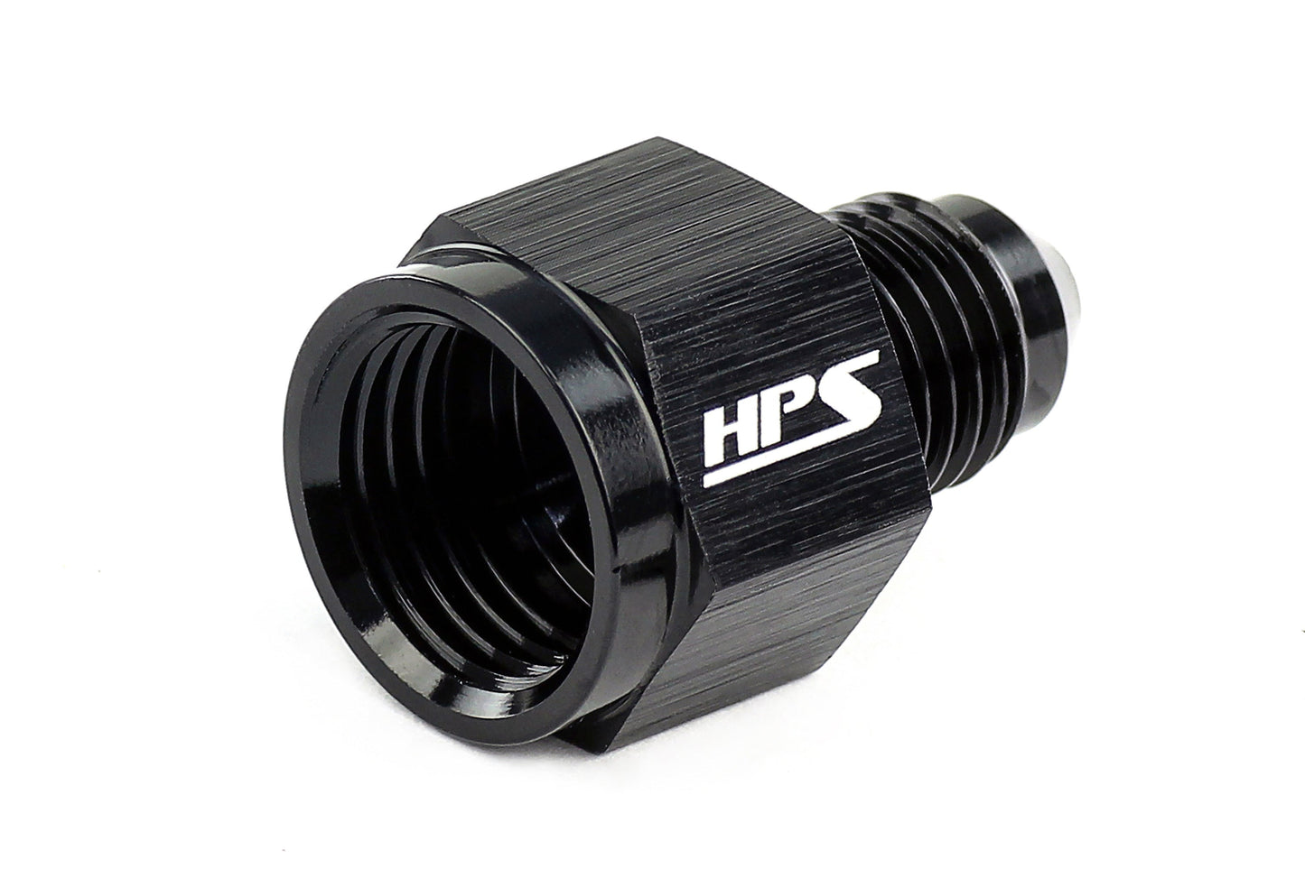HPS AN Female to AN Male Reducer Adapter, Aluminum, Black