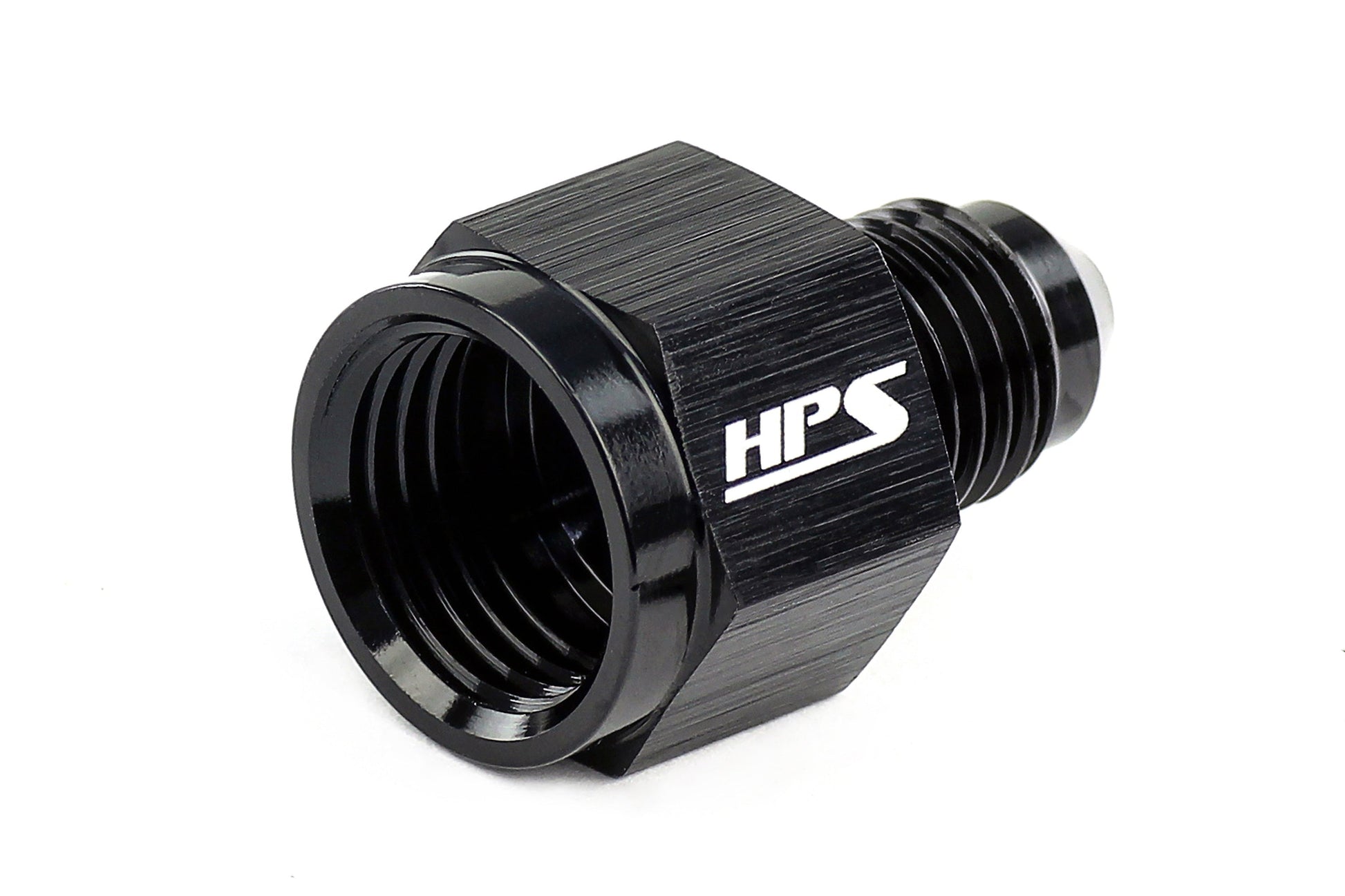 HPS AN Female to AN Male Reducer Adapter, Aluminum, Black