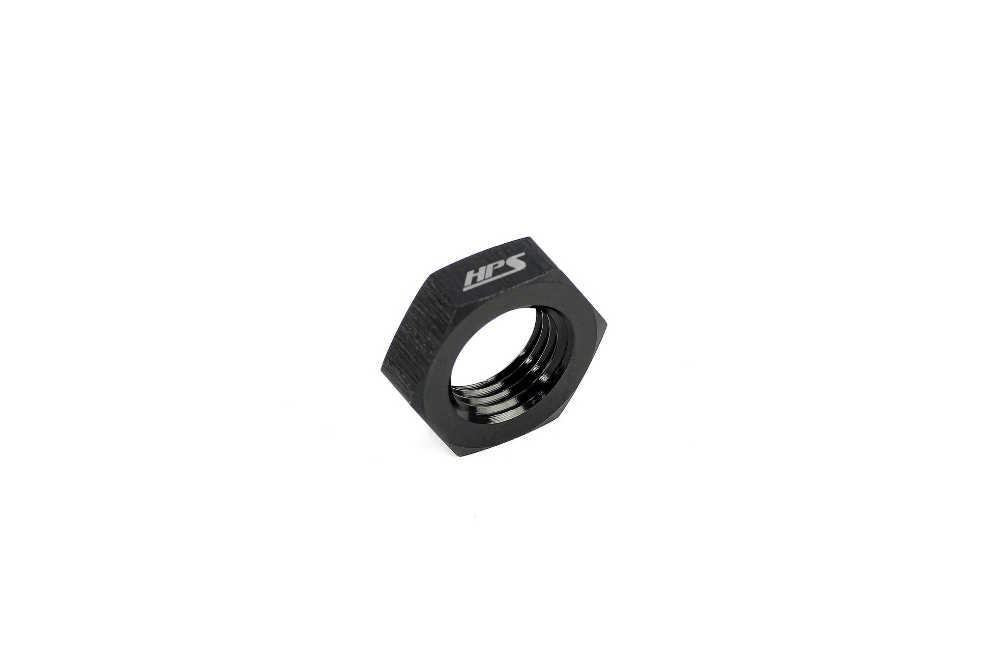 HPS AN Female Bulkhead Fitting Jam Nut, Aluminum, Black