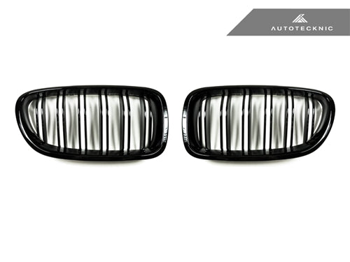 AutoTecknic Dual-Slats Gloss Black Front Grille Set - F10 5-Series | M5